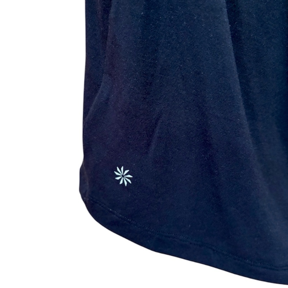 Athleta Air Out Cinch Open Back Tee M Black Yoga Pilates Workout Top - Picture 6 of 10